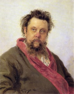 Russian composer modest mussorgsky (1835-1881), portrait by ilya yefimovich repin, 1881.