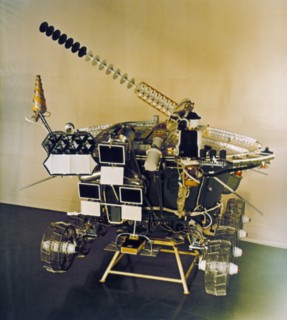 Soviet moon rover lunokhod 2 at the time of testing.