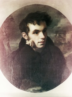Portrait of vasily zhukovsky, poet and friend of alexander pushkin, painting by o, kiprensky, 1816.
