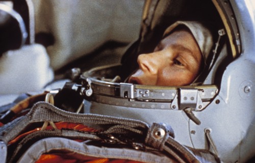 Soviet cosmonaut valentina tereshkova, the first woman in space, prior to her flight aboard vostok 6, june 16, 1963.