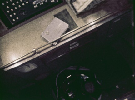 Work table, control panel, and diary aboard soyuz 4, july 1969.