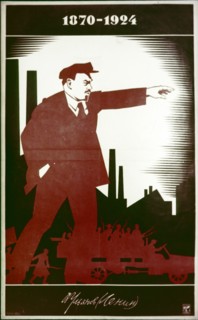 A soviet poster commemorating v, i, lenin by a, strakhov, 1924.