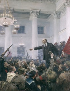 Lenin declaring soviet power' by v, serov, original version.