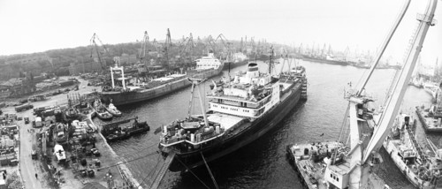 A view of the odessa seaport, ukrainian ssr, october 1982.