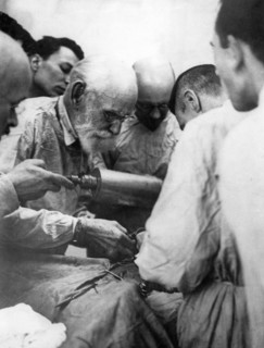 Academician ivan pavlov operating on one of his dogs at the institute of experimental medicine in leningrad, 1929.