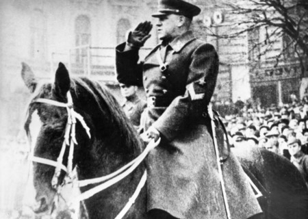 Commander georgy zhukov on horseback, 1936.