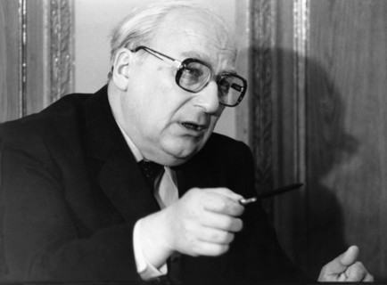 Robert tikhomirnov , member of ussr supreme court, chairs a session of the trial of mathias rust, the west german teenager who landed a cessna sports plane in red square, moscow, ussr, on may 28, 1987...