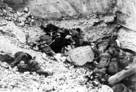 A destroyed soviet fortification near kherson, ukraine, july 1942.
