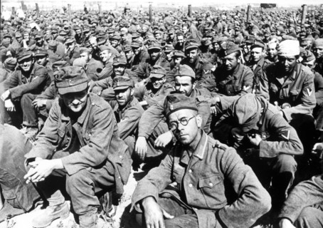 Captured nazi soldiers in khodynskkoye field, moscow.