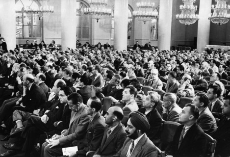 International jurists in attendance at moscow trial of u2 spy plane pilot francis gary powers, august 1960, ussr.
