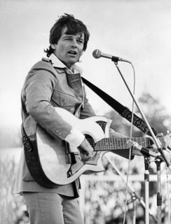American singer, actor and director dean reed performing at a concert in ulan-ude, buryatia during a tour of the ussr in 1979.