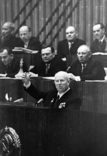 The xxll congress of the communist party of the soviet union, nikita khrushchev speaking at the 22nd cpsu congress, october 18, 1961.