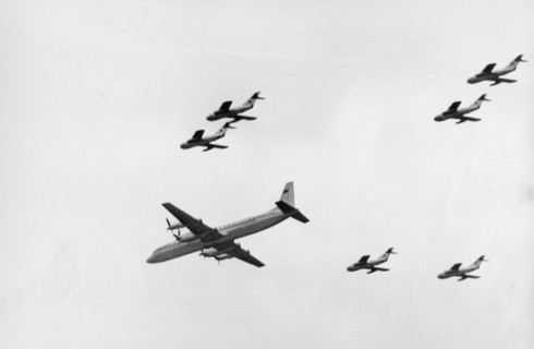Soviet mig-17 fighter jets (nato designation: fresco), 1962.