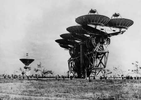 Pluton antennas - radio antenna array that received the signals from the soviet space probe, venera 4, 1967.