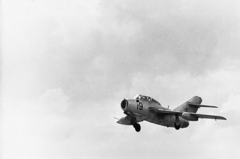 Soviet mig-15 uti (nato reporting name 'midget') two-seat trainer, august 1970.