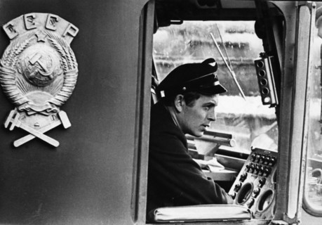 Engineer on the eastern-siberian railroad, part of the trans-siberian railway, irkutsk region, ussr, 1960s.