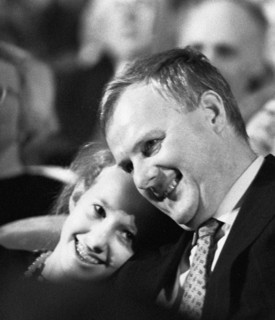 First mayor of st, petersburg, anatoly sobchak with daughter ksenia, november 1993.