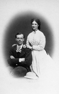 The photo of russian crown price alexander and his bride princess dagmar of denmark (1866) is on view at the exhibition 'empress maria fyodorovna, the return' in the state central modern russian histo...