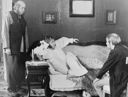 A still from the mosfilm studios production of 2 part film, 'a few days in the life of i, i, oblomov' directed by nikita mikhailov and based on the novel oblomov by ivan a, goncharov, zakhar (left) pl...