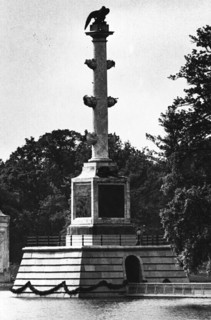Chesma column, a war memorial commemorating russia's victory in the war with ottoman empire (1770) unveiled after restoration in pushkin, near st, petersburg, during the festivities marking the 300th ...