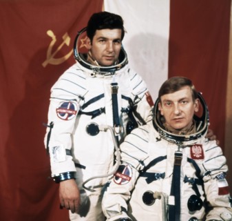 Soyuz 30 crew miroslaw hermaszewski (poland) and pyotr klimuk, 1978.