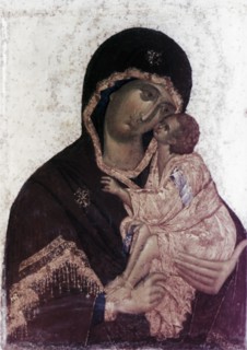 The virgin of the don' icon from the late 14th century, tretyakov gallery, moscow.