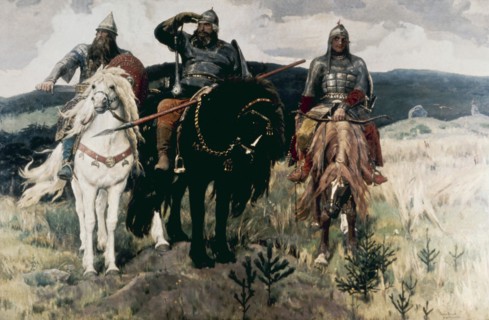 Bogatyri' (the heroes) by viktor mikhailovich vasnetsov, 1898.