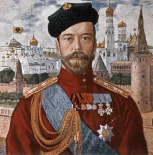 Portrait of tsar nicholas ll of russia by b, m, koustodiev from the early 1900s.