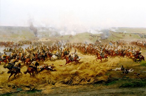 Pictured here is a fragment of the 'borodino battle' museum exposition, these days russian people is marking the 185th anniversary of the main battle of the patriotic war taken place in 1812, sep, 7th...