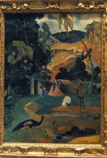 Landscape with peacocks' by paul gauguin in the pushkin museum in moscow, russia.