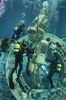 Star city, moscow region, russia, march 3, 2010, cosmonauts inside a weightless environment training facility at gagarin cosmonaut training centre, star city.