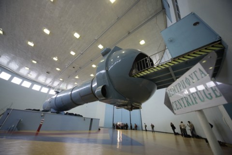 Star city, moscow region, russia, march 3, 2010, centrifuge (high-g training facility) at gagarin cosmonaut training centre, star city.