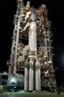 Russian proton m rocket carrying canada's telecommunications satellite anik f3 at the launch pad at the baikonur cosmodrome, kazakhstan, april 10, 2007.