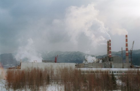 Baikal cellulose and paper factory in the irkutsk region, russia, december 1998.