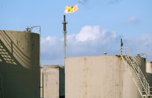Baghdad, iraq, 2/03, oil refinery outside city.