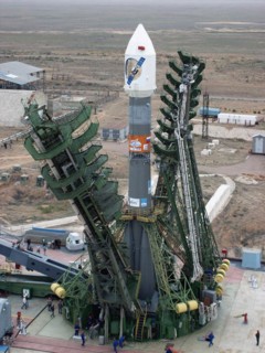 The soyuz-fg carrier rocket carrying the mars-express interplanetary probe was installed at a launch site at baikonur cosmodrome on friday, the european space agency (esa) spacecraft is to be launched...