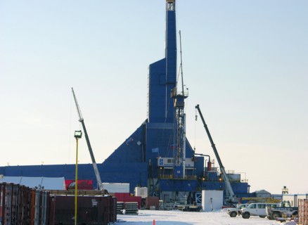 The 'yastreb' (russian for ‘hawk’) drilling rig for the sakhalin-1 project, exxon-mobil-funded exploration, this rig will be used to drill extended reach wells to offshore targets located over six mil...