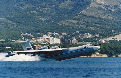 A-40 albatross anti-submarine sea plane, krasnodar region, russia, 1990s.