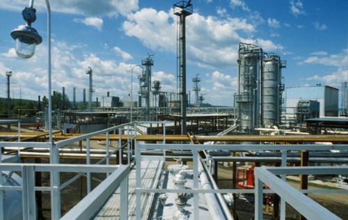 A new oil refiney in tatarstan, russia, 1995.