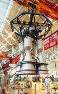 Rd-108 rocket engine in assembly.