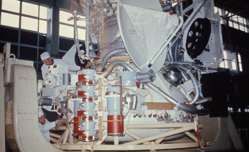 Soviet space probe venera 11 or 12 being prepared for launch in september 1978, they were launched 5 days apart.
