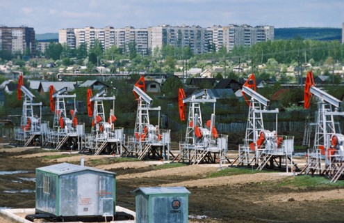 Oil field near the city of ishimbay, bashkiria, russia, 2003.