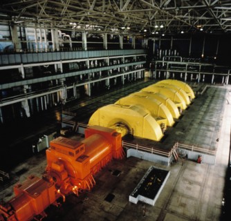 The turbine room of the zaprozhye nuclear power plant, ukraine, december 1993.