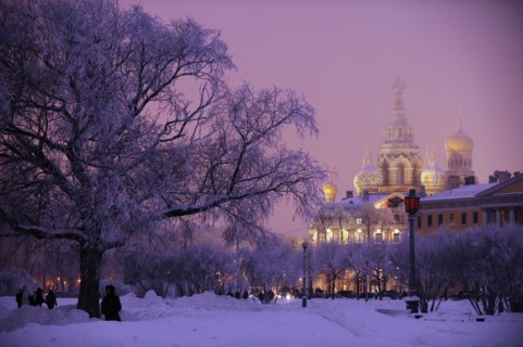 St petersburg, russia, the savior on the spilled blood cathedral, january 2010.