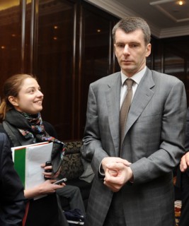 Moscow, russia, april 14, 2010, mikhail prokhorov, chairman of the ojsc polyus gold board of directors, attends the congress of the russian union of industrialists and entrepreneurs, as a part of the ...