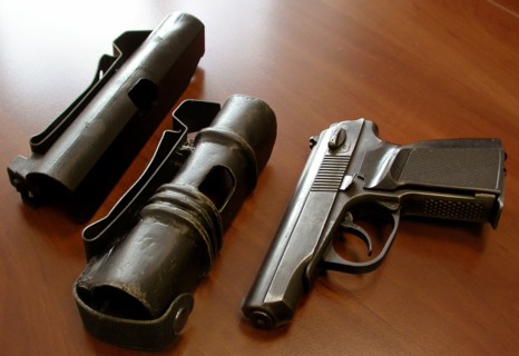 The 'efa' jsc started to manufacture a modefied holster for rapid use of the gun, chelyabinsk, russia, september 2004.