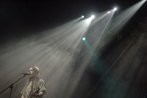 Egor (yegor) letov, soloist of russian punk band grazhdanskaya oborona, or gr,ob,, performs during a concert at luzniki sports complex, where their new album reanimation was presented, the name of the...