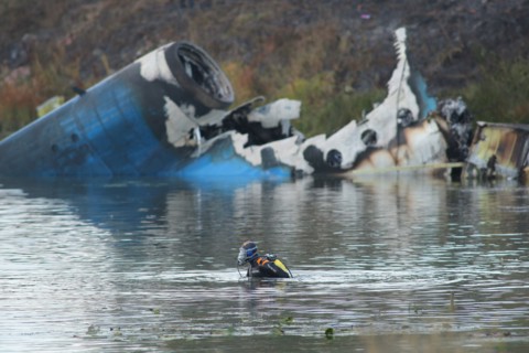 Yaroslavl region, russia, september 7, 2011, a search and rescue operation being carried out in the yaroslavl region, where a yak-42 passenger plane with a khl ice hockey team lokomotiv  on board cras...
