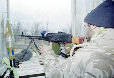 Small groups of chechen rebels are putting up resistance to police and federal troops in the outskirts of grozny, the situation in the centre of grozny is returning to normal, pictured here is one of ...