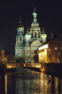 St,petersburg, russia, december 01, 2005, the church of our savior on the spilled blood (the savior on the spilled blood cathedral) has the new architectural lighting designed by italian piero castigl...